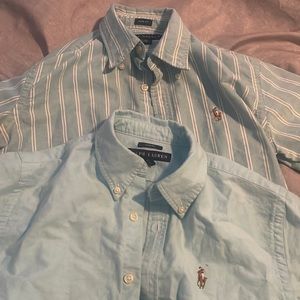 2 women’s slim fit Ralph Lauren polo dress shirts slim fit size 2